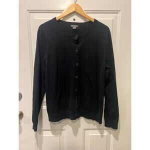 Eddie Bauer Women's Black Button Down Casual Cardigan XL